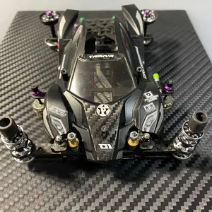 ミニ四駆MSフレキ 211旧シャーシ蛍光黄色電池落としカーボン橋渡し絶縁