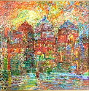 清原啓一 真作「李朝壺の薔薇」 油彩6号 サイン 裏面に題名・署名 格調