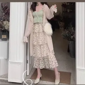 セレナシースルー セットカーディガン ANDMARY セレナシースルーセットカーディガン キャミソール セット