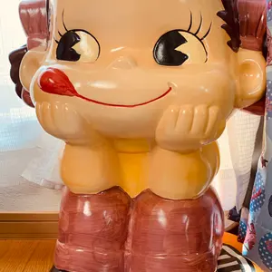最安値 ペコちゃん人形 約30cm ブラウン 首振り人形レトロ 茶色 首ふり