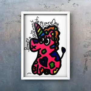 る*る様 『辛い時は僕を呼んで』絵画 原画 絵 犬 猫 ポップアート