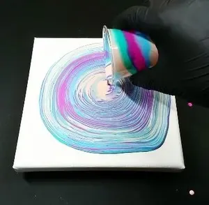 抽象画 絵画 フルイドアート #34「紫黒色」アート インテリア - メルカリ