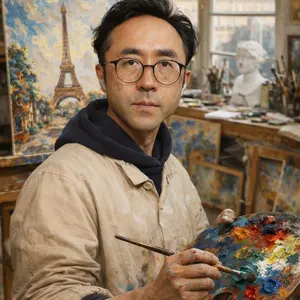 パリの教会・パステル画｜初期フランス期・個展出品作品（額付