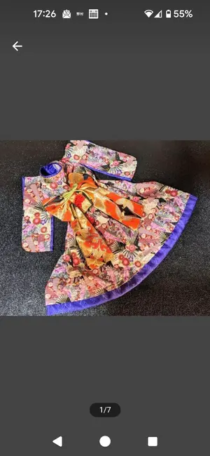 サ*コ様 ラスト★現品★Ｓピンク地にちりめん風桜柄の着物に本物黒地に金他帯の晴れ サ*コ様 ラスト☆現品☆Sピンク地にちりめん風桜柄の着物に本物黒地に