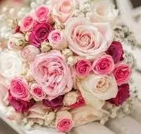 X“masポインセチアとローズのスワッグ風クリスマスリース☆215❅玄関