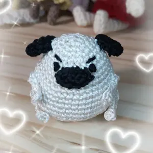 あみぐるみ　イチゴコス♪パグちゃんキーホルダー あみぐるみ イチゴコス♪パグちゃんキーホルダー - メルカリ