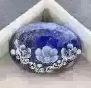 ☆〜 天然石 ミルキーグリーンシー縞瑪瑙 プルメリア 帯留め 40×30 