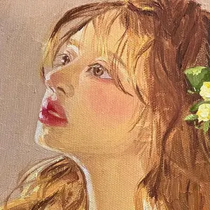 白鳥のアクリル画 ポストカードサイズ アクリル絵の具 原画 絵画