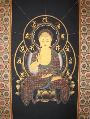 【真筆】掛け軸 掛軸　山頭火 春夏秋冬◆幸 美舟　共箱・タトウ箱付 真筆】掛け軸 掛軸 山頭火 春夏秋冬◇幸 美舟 共箱・タトウ箱付