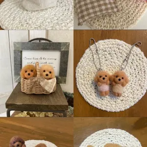羊毛フェルト オーダー見本 ハンドメイド 眠っているトイプードル