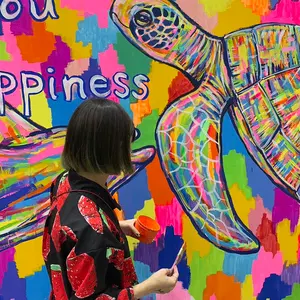 ウミガメのキャンバスアート 複製原画 動物画 - メルカリ