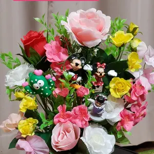 お供え花 仏花 造花 百合、クレマチス、ダリア お花のみ 1対（2束 