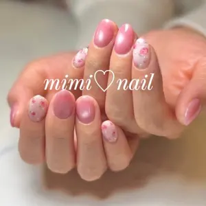 現品販売】ネイルチップ 春ネイル ドットネイル ガーリーネイル ピンク
