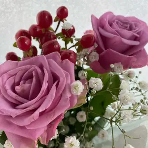 エムズグレイシー 袖ニットウエストグログランリボンお花柄モチーフ