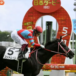 競馬】コントレイル（2020年日本ダービー）ミニゼッケン／福永