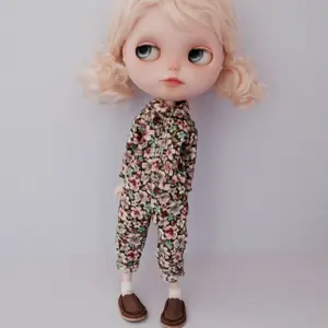 ブライスアウトフィット ハチワレネコニットとスカートセット グレー