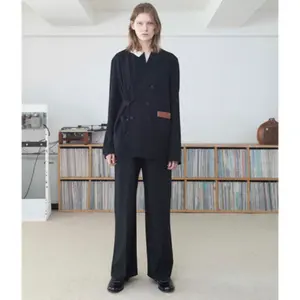 即完売品Un/Unbient wagamama別注 襟レザーオープンカラーシャツ