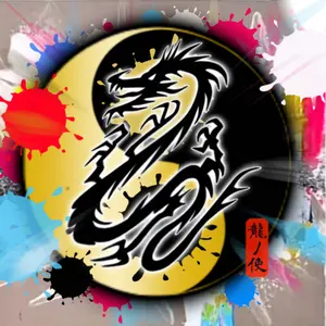 雲の上の龍の世界」一発描きアート 絵画 原画 ポスター イラスト 龍