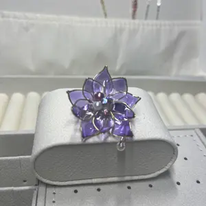 359 藤の花 ぶどう パープル 蝶々 ストラップ ヘアゴム ブローチ