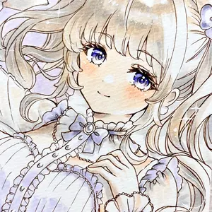 ブラックバニー 手描きイラスト オリジナルイラスト アナログイラスト