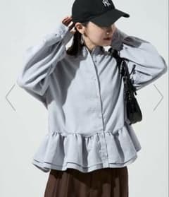 FREAK'S STORE Hem Frill Stand Colored button blouse