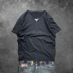 archive henleyneck border tee y2k grungeのサムネイル