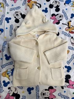 baby GAP くま耳 ニットカーディガン アイボリー 6-12ヶ月のサムネイル