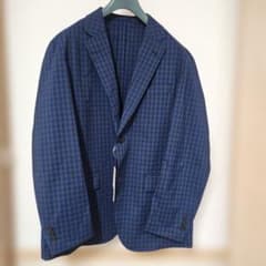新品タグ付 UNIQLO×MARNI テーラードジャケット ブルー Mチェックのサムネイル