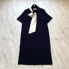 美品♡トリーバーチ ボウタイニットワンピース ロゴ ロングワンピース