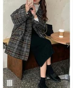 チェック柄ツイードチェスターコート[at1658]のサムネイル