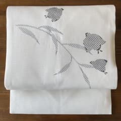 週末セール❤️新品未使用　正絹　夏名古屋帯　紗絽　疋田　千鳥　柳 週末セール❤️新品未使用 正絹 夏名古屋帯 紗絽 疋田 千鳥 柳 - メルカリ