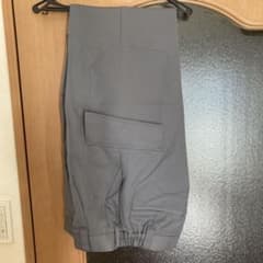 グレー ウエストゴム カーゴパンツ　作業着のサムネイル