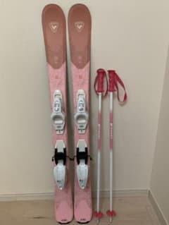 ROSSIGNOL CX ピンク スキー板とストックセット110cm ジュニア - メルカリ