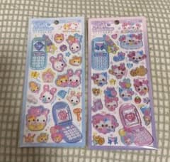 平成ハッピーフォン　フワフワらびちゃん　まじかるみゅーちゃん　セット　シールのサムネイル