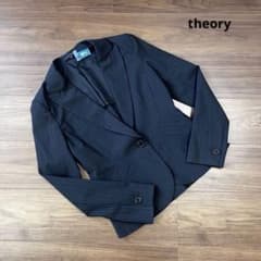 クリーニング済】セオリー Theory ストライプ ジャケット 黒 ブラック