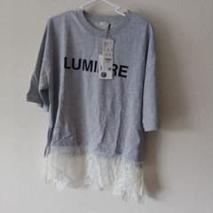 LUMIERE 프린트 반소매 탑스 그레이
