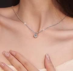 一粒ストーン ネックレス シルバーのサムネイル