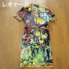 美品LEONARD レオナール花柄 半袖ワンピース - メルカリ