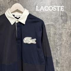 ⭐︎567 LACOSTE ラコステ カラーブロックラガーシャツ デカロゴ刺繍 
