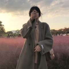 mesty ナチュラルラインロングコート　モスグリーンのサムネイル