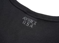 AVIREX ワッフル Vネック 半袖Tシャツ ブラック Lのサムネイル