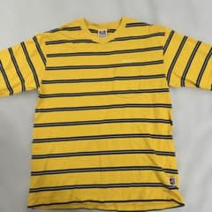 BEN DAVIS ボーダー Tシャツ イエロー Lサイズのサムネイル
