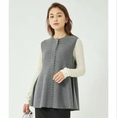 UNITED ARROWS green label ペプラム ニットジレ グレーのサムネイル