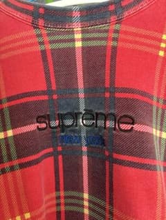 最終値下げSupreme チェック柄 長袖スウェット - メルカリ