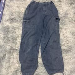 デニムカーゴパンツ ウエストゴム ワークパンツのサムネイル