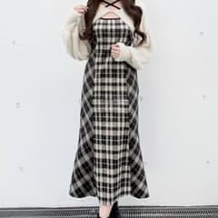 NOMAE シャギーボレロロングチェックワンピース - メルカリ