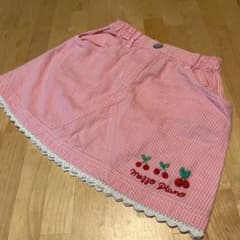 メゾピアノ 110 ピンク　スカート　さくらんぼ刺繍のサムネイル