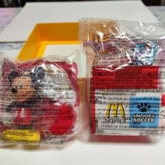 McDonald's promotional item: Snoopy and Mickey Mouse soccer figure set