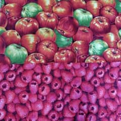 フルーツ柄 プリント生地 りんご ラズベリー 2種セット 各110×50cm
