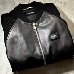 GACKT着用 D&G ドルチェ&ガッバーナ レザーニットブルゾン 46 - メルカリ
